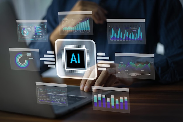 Predictive analytics platform displaying AI-driven business intelligence insights
