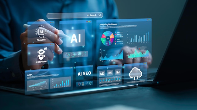 Machine learning technology showcase with advanced neural network visualization